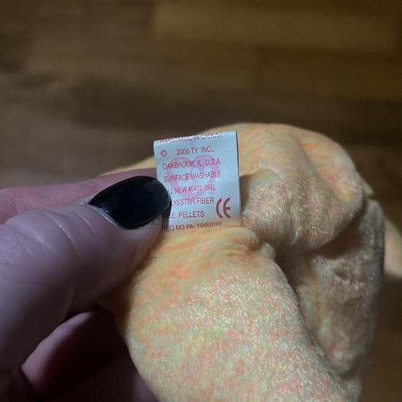 2000 Ty Beanie Babies "Sunny" The Orange E-Bear 8" Plush retired with errors - Picture 8 of 12